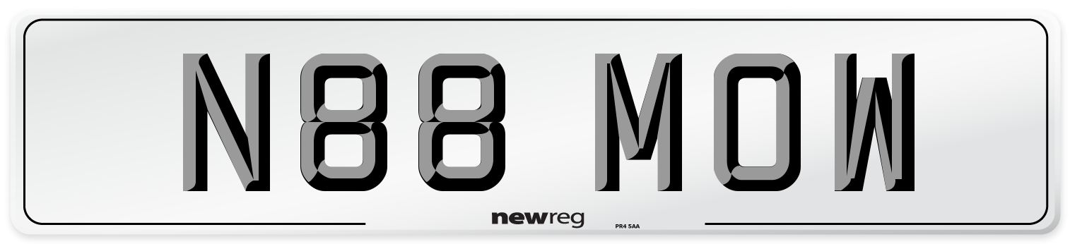 N88 MOW Number Plate from New Reg